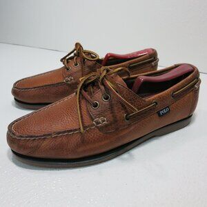 Polo Ralph Lauren Pebbled Grain Oil Tanned Comfort Deck Boat Shoes 7.5 D